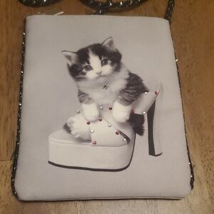 Cute Kitten Print Crossbody Bag